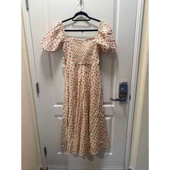 MOON RIVER Women's SWEETHEART NECK PUFF SLEEVE MIDI DRESS. Size S NWT NWT - Picture 3 of 6